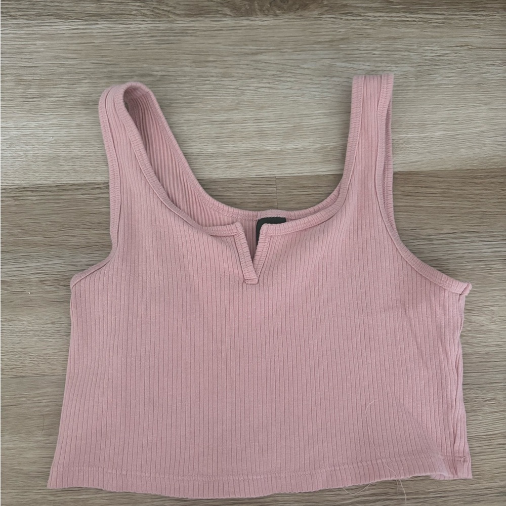 Pink Ribbed Women's Top